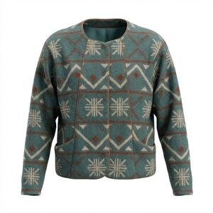 Bon Cilie Tokyo Vintage Geometric Patterned Jacket Size 9 S/M Aztec Southwestern